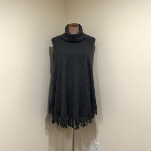 Nordstrom Poncho Sweater One Size Gray Cashmere - Picture 2 of 7